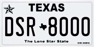TX license plate DSR8000