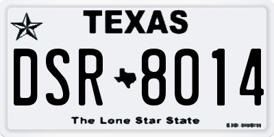 TX license plate DSR8014