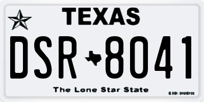 TX license plate DSR8041