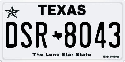 TX license plate DSR8043