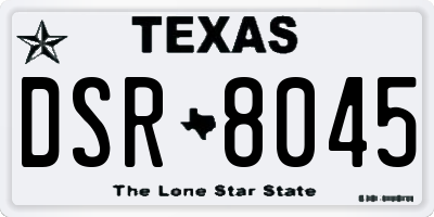 TX license plate DSR8045