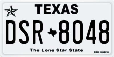 TX license plate DSR8048