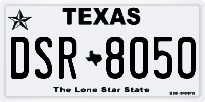 TX license plate DSR8050