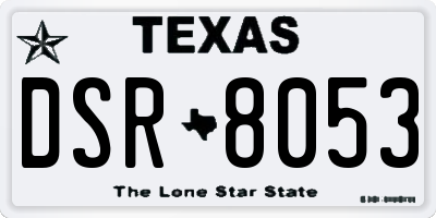TX license plate DSR8053