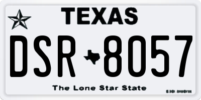 TX license plate DSR8057