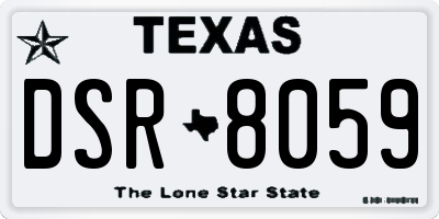 TX license plate DSR8059