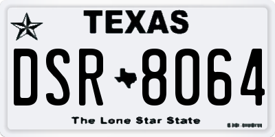 TX license plate DSR8064