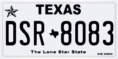 TX license plate DSR8083