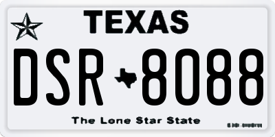 TX license plate DSR8088