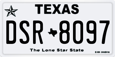 TX license plate DSR8097