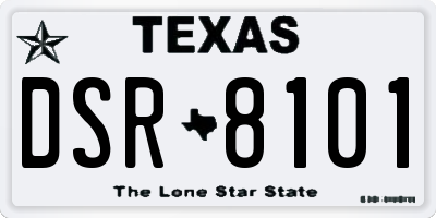 TX license plate DSR8101