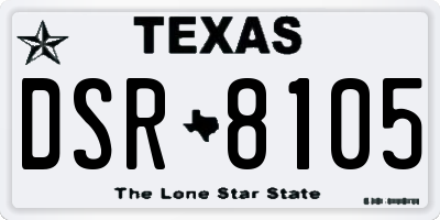TX license plate DSR8105