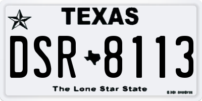 TX license plate DSR8113