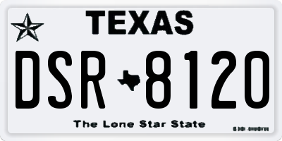 TX license plate DSR8120