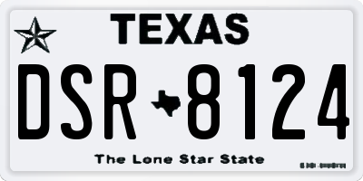 TX license plate DSR8124