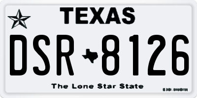 TX license plate DSR8126