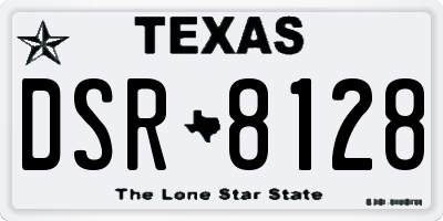 TX license plate DSR8128