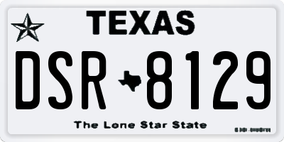 TX license plate DSR8129