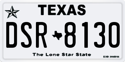 TX license plate DSR8130