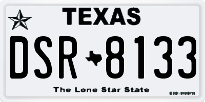 TX license plate DSR8133