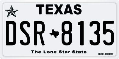 TX license plate DSR8135