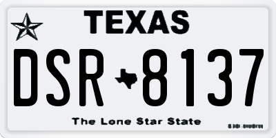 TX license plate DSR8137
