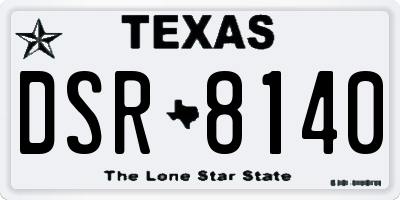 TX license plate DSR8140