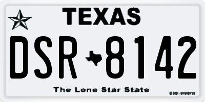 TX license plate DSR8142