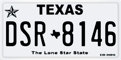 TX license plate DSR8146