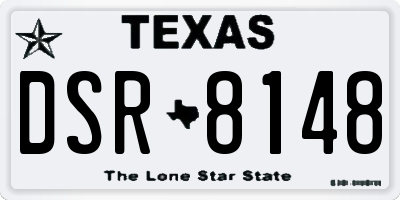 TX license plate DSR8148