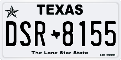 TX license plate DSR8155