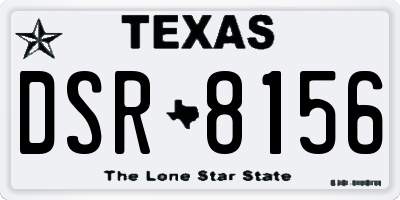 TX license plate DSR8156