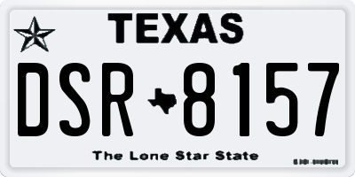TX license plate DSR8157