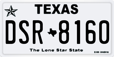 TX license plate DSR8160