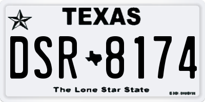 TX license plate DSR8174