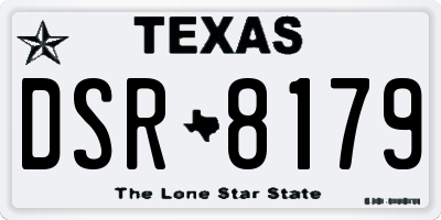 TX license plate DSR8179