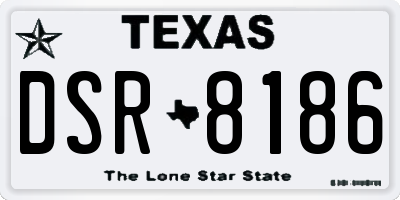 TX license plate DSR8186