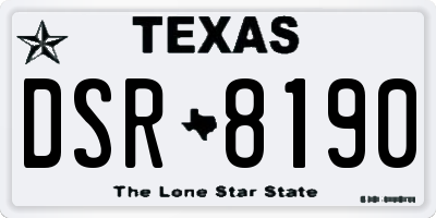 TX license plate DSR8190