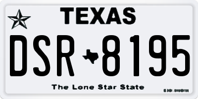 TX license plate DSR8195