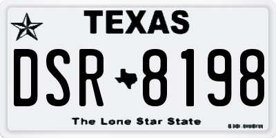 TX license plate DSR8198