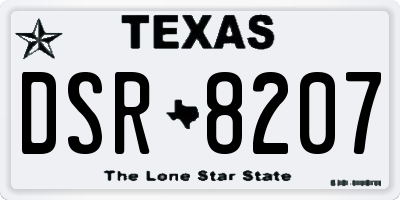 TX license plate DSR8207
