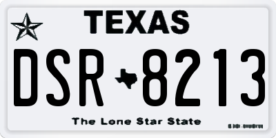 TX license plate DSR8213