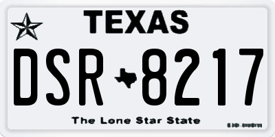 TX license plate DSR8217