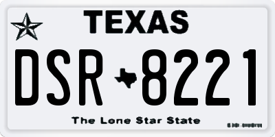 TX license plate DSR8221