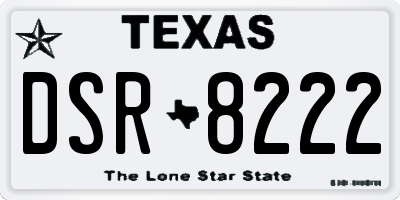 TX license plate DSR8222