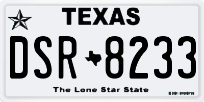 TX license plate DSR8233