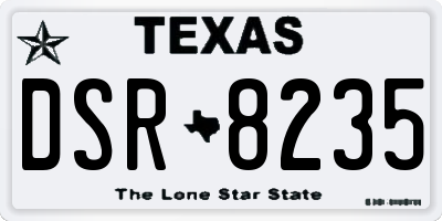 TX license plate DSR8235