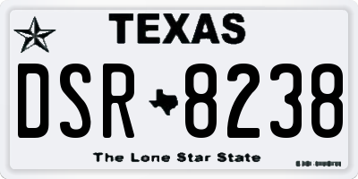TX license plate DSR8238