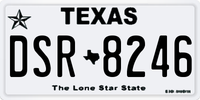 TX license plate DSR8246