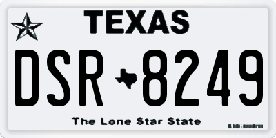 TX license plate DSR8249
